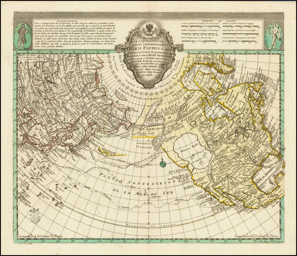 39-Polar Maps, Alaska, North America, Pacific and Russia in Asia Map By Leonard Von Euler