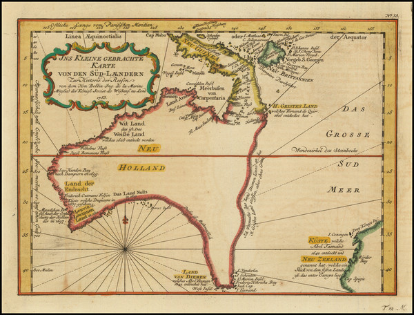 92-Australia Map By Jacques Nicolas Bellin