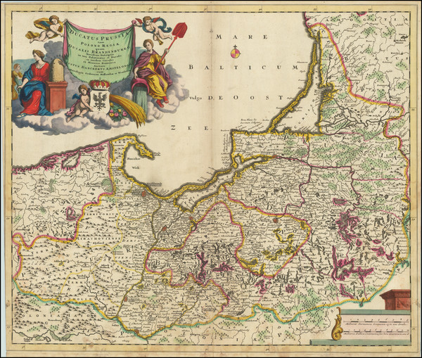 34-Poland, Baltic Countries and Norddeutschland Map By Justus Danckerts