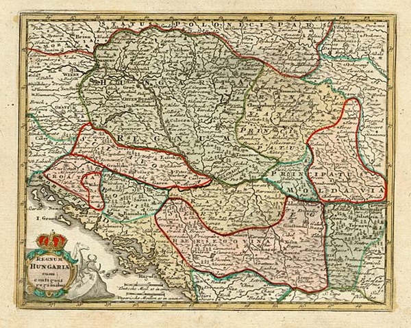 41-Europe, Hungary, Romania and Balkans Map By Adam Friedrich Zurner / Johann Christoph Weigel