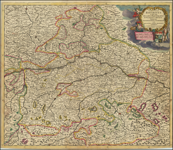 17-Süddeutschland Map By Justus Danckerts