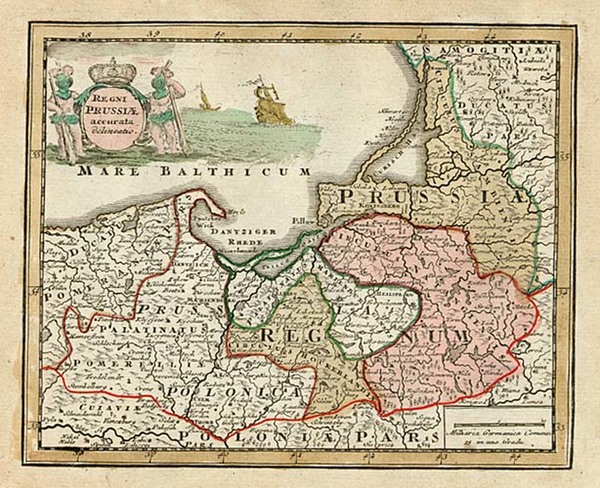 63-Europe, Baltic Countries and Germany Map By Adam Friedrich Zurner / Johann Christoph Weigel