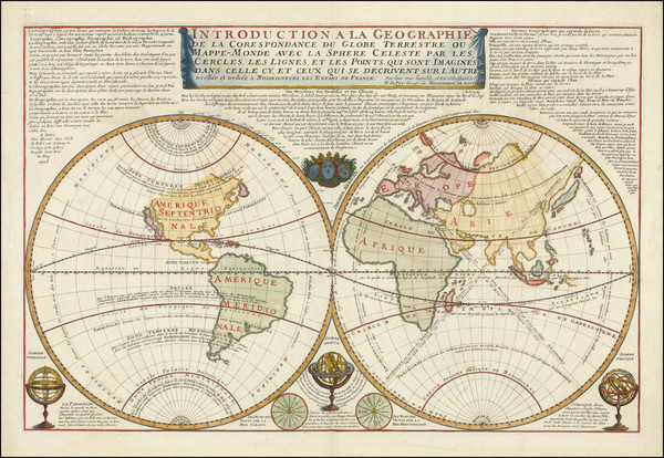 96-World and California Map By Nicolas de Fer