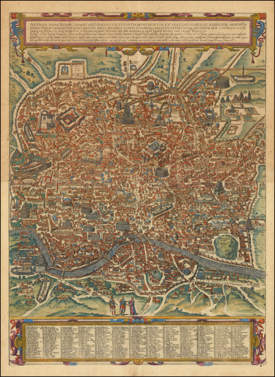 51-Rome Map By Georg Braun  &  Frans Hogenberg