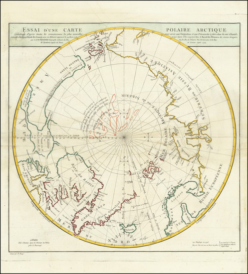 9-Polar Maps, Alaska, Russia, Scandinavia, Russia in Asia and Canada Map By Didier Robert de Vaug