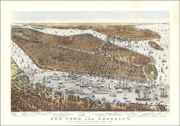 0-New York City Map By Nathaniel Currier  &  James Merritt Ives