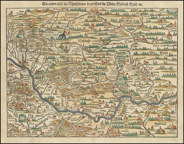 15-Nord et Nord-Est and Süddeutschland Map By Sebastian Munster