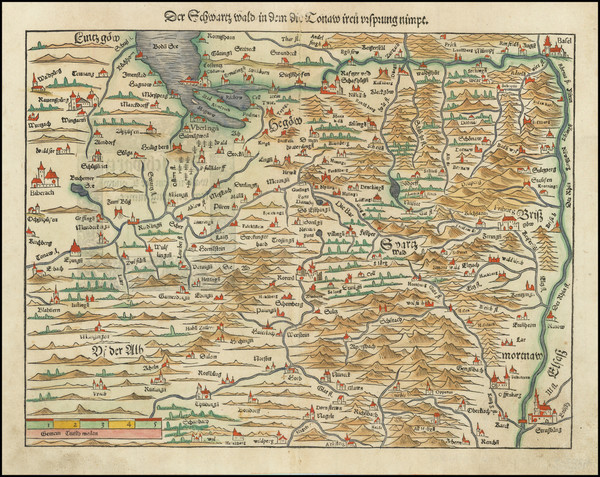 47-Süddeutschland Map By Sebastian Munster