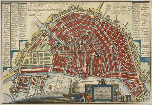 76-Amsterdam Map By Frederik Willem Greebe