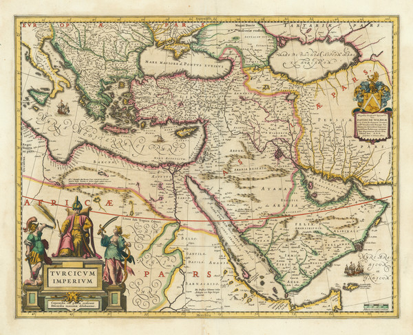 74-Turkey, Middle East and Turkey & Asia Minor Map By Johannes et Cornelis Blaeu