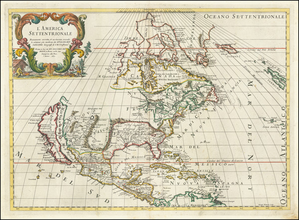 93-North America and California as an Island Map By Giacomo Giovanni Rossi