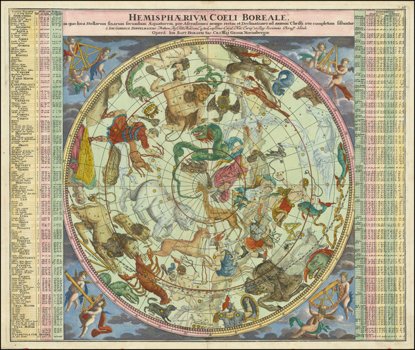 48-Celestial Maps Map By Johann Gabriele Doppelmayr