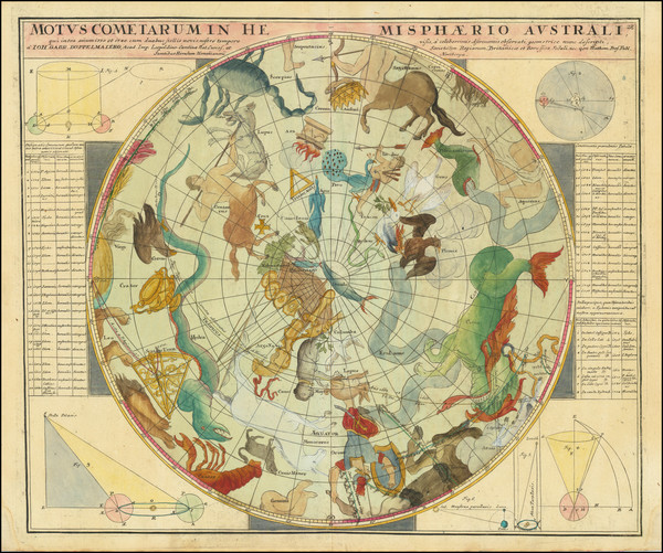 67-Celestial Maps Map By Johann Gabriele Doppelmayr