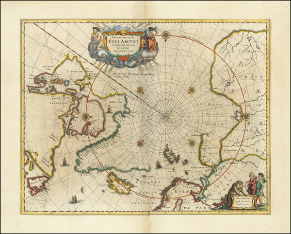 57-Northern Hemisphere, Polar Maps, Russia, Iceland and Canada Map By Jan Jansson