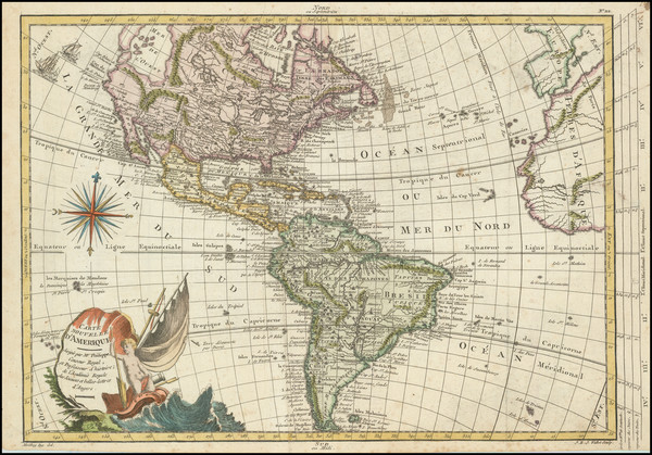 70-America Map By Etienne-Andre Philippe  De Pretot