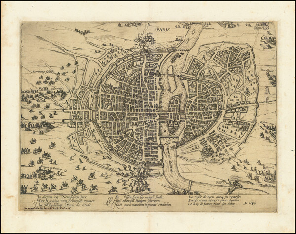 90-Paris and Île-de-France Map By Anonymous / Emanuel Van Meteren