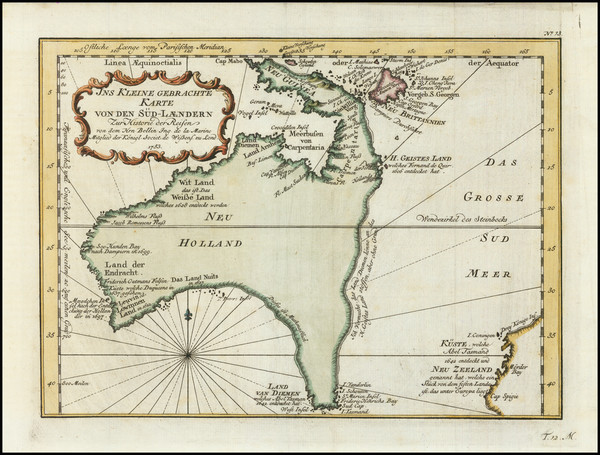 61-Australia Map By Jacques Nicolas Bellin