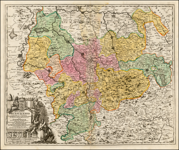66-Germany Map By Johann Baptist Homann