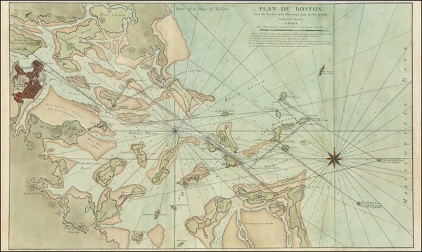 14-Massachusetts, Boston and American Revolution Map By George Louis Le Rouge