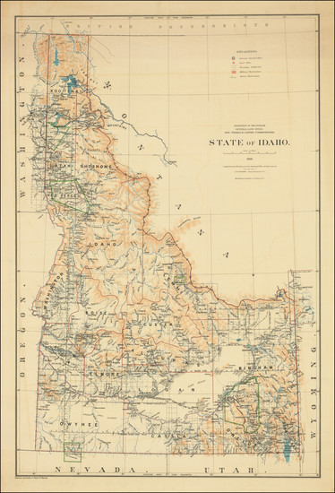 10-Idaho Map By U.S. General Land Office