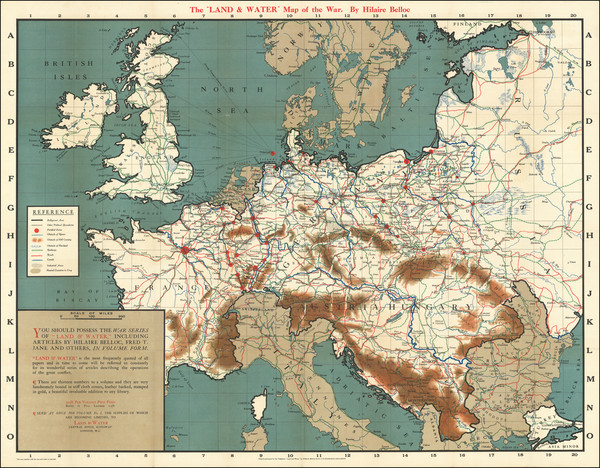 73-Europe and World War I Map By Hilaire Belloc