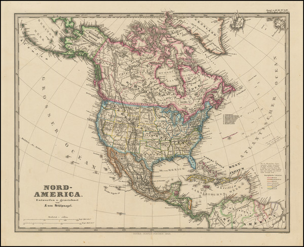 51-North America Map By Adolf Stieler