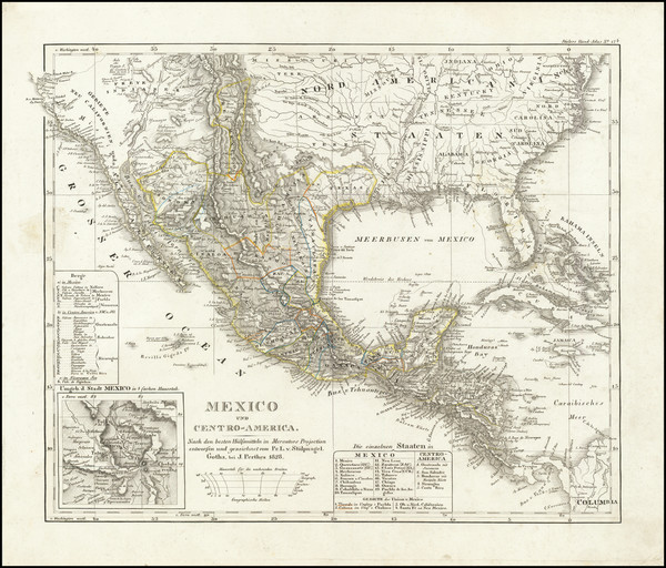 17-Texas, Southwest, Rocky Mountains, Mexico and California Map By Adolf Stieler