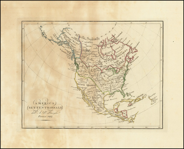 85-North America Map By A.B. Borghi