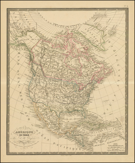 47-North America Map By Adolphe Hippolyte Dufour