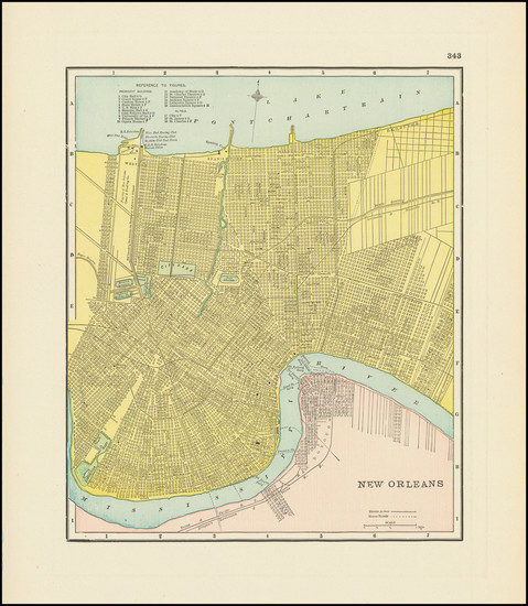 43-New Orleans Map By George F. Cram