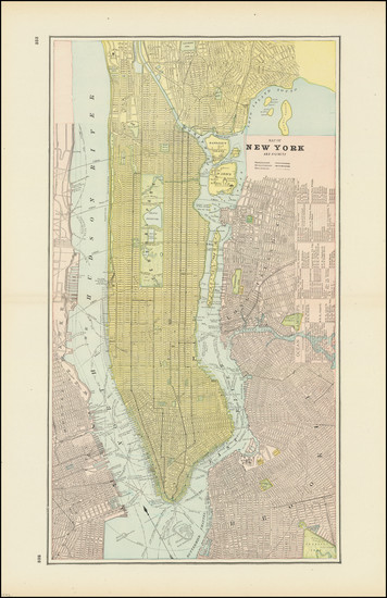 7-New York City Map By George F. Cram