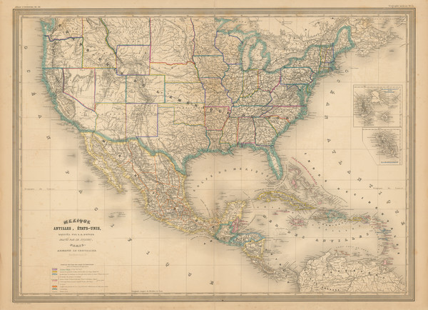 96-United States, Idaho, Montana and Wyoming Map By Adolphe Hippolyte Dufour