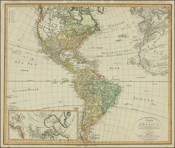 71-North America and America Map By Weimar Geographische Institut