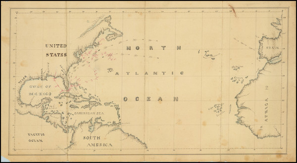 22-Atlantic Ocean, United States and Florida Map By Anonymous