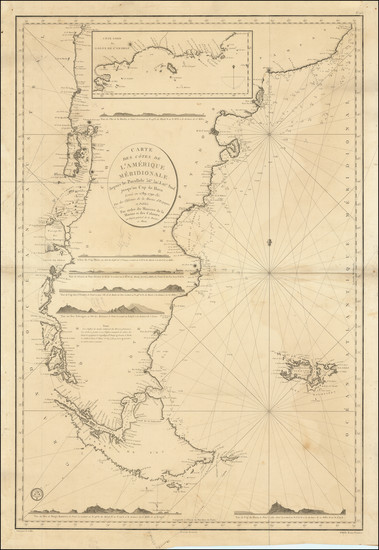 87-Argentina and Chile Map By Depot de la Marine