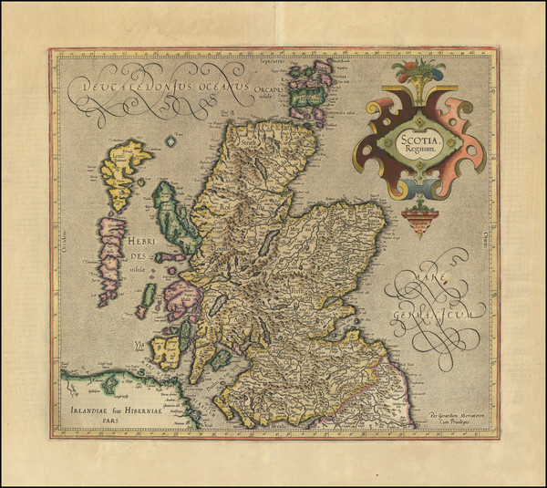 97-Scotland Map By  Gerard Mercator