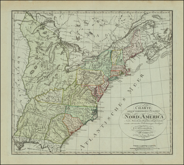 90-United States, Kentucky, Tennessee and Virginia Map By Franz Ludwig Gussefeld