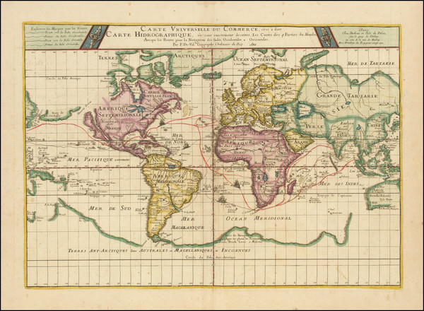 88-World and California as an Island Map By Pierre Du Val