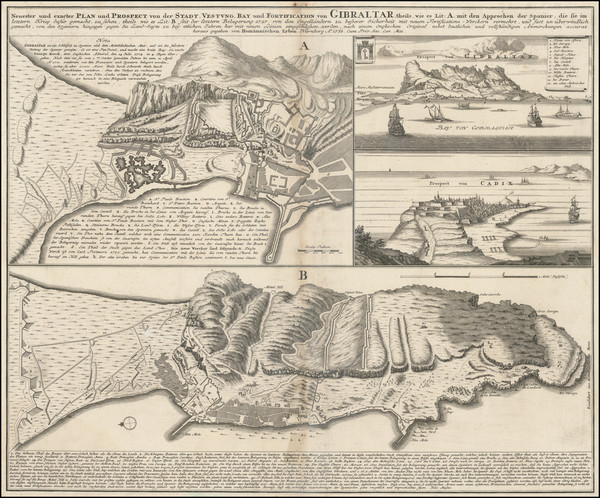 61-Spain and Gibraltar Map By Homann Heirs