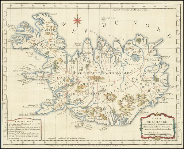 29-Iceland Map By Jacques Nicolas Bellin