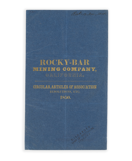 14-California and Rare Books Map By Rocky-Bar Mining Company