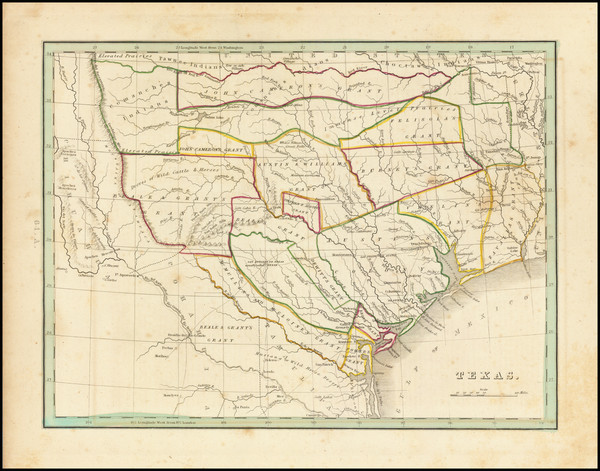 54-Texas Map By Thomas Gamaliel Bradford