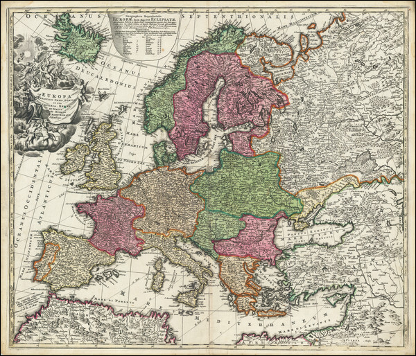 64-Europe Map By Johann Baptist Homann