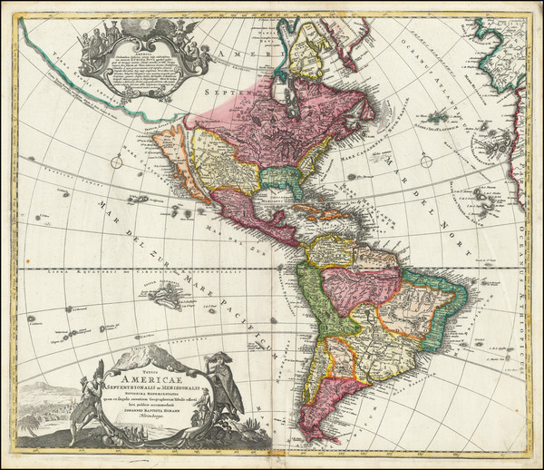 83-California as an Island and America Map By Johann Baptist Homann