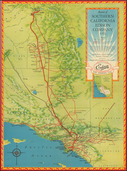 1-California Map By Neuner Litho.