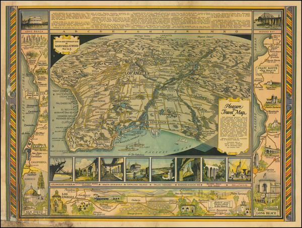 6-Pictorial Maps and Los Angeles Map By Mary Hall Atwood