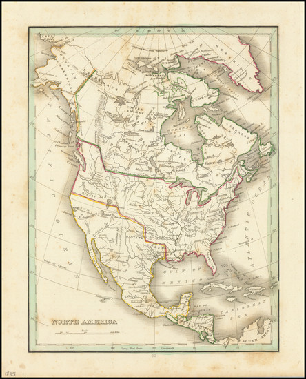 95-North America Map By Thomas Gamaliel Bradford