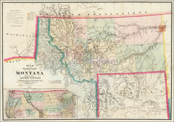 61-Idaho and Montana Map By W. W. De Lacy