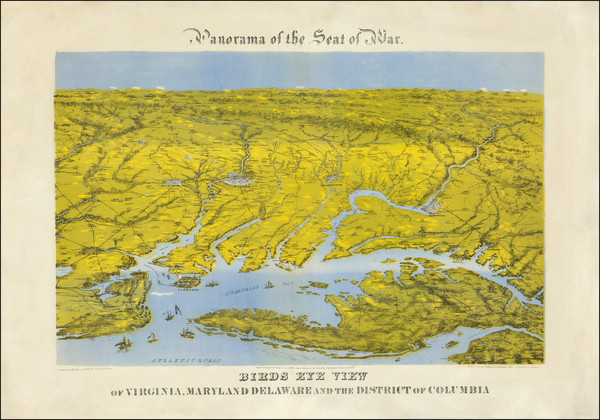 37-Washington, D.C., Maryland, Delaware and Virginia Map By John Bachmann