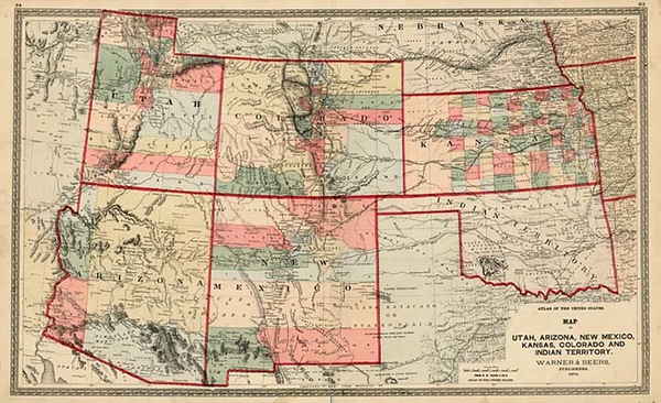 84-Plains, Southwest and Rocky Mountains Map By H.H. Lloyd